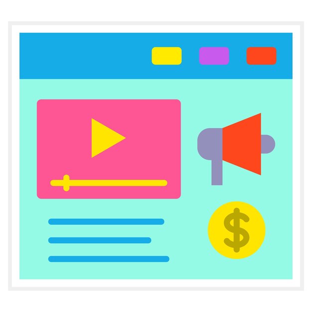 Icon van de videomarketing