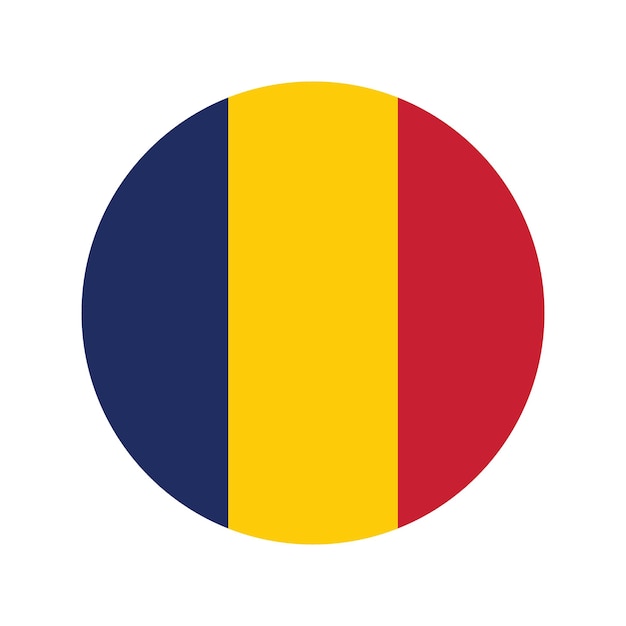 Icon van de vlag van de knop van Tsjaad