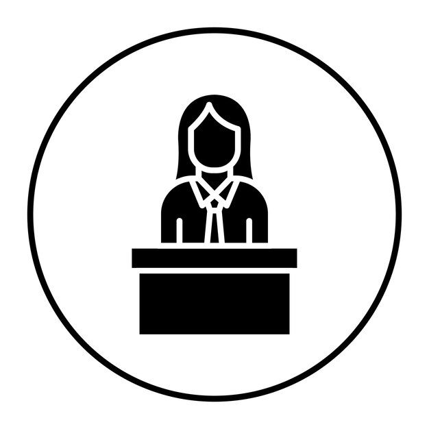 Icon van de vrouwelijke vector van de werknemer Kan worden gebruikt voor de iconen van de bedrijfsopleiding