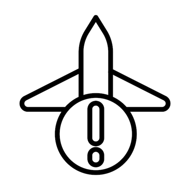 Icon van de waarschuwingsvector van het vliegtuig
