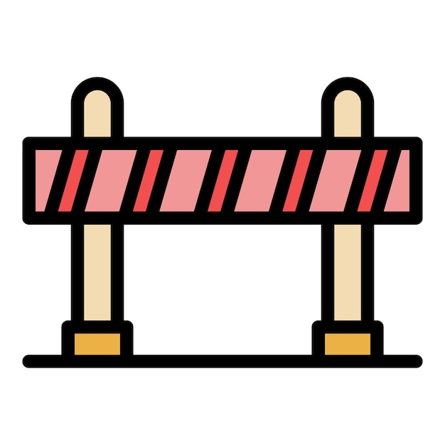 Icon van de wegbarrière Schets van de weg barrière vector icoontje kleur vlak geïsoleerd