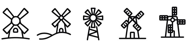 Icon van de windmolen molen symbool vector illustratie