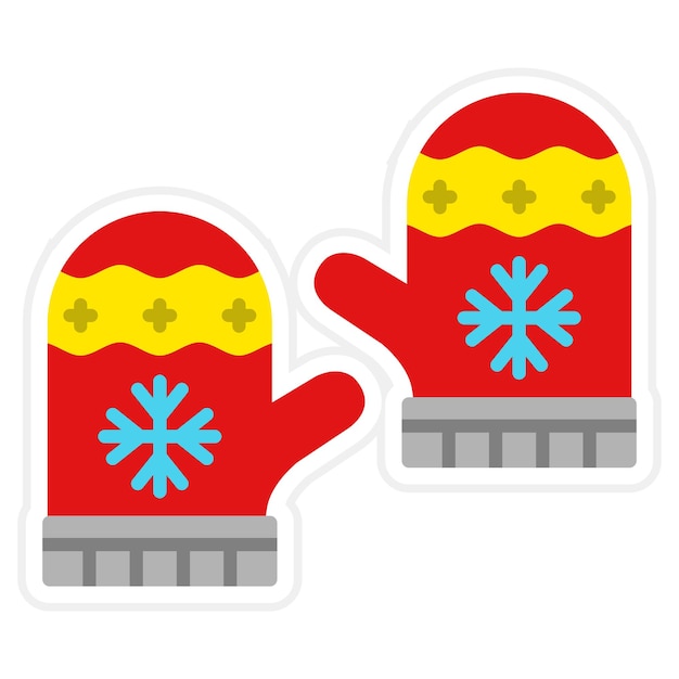 Vector icon van de winterhandschoenen