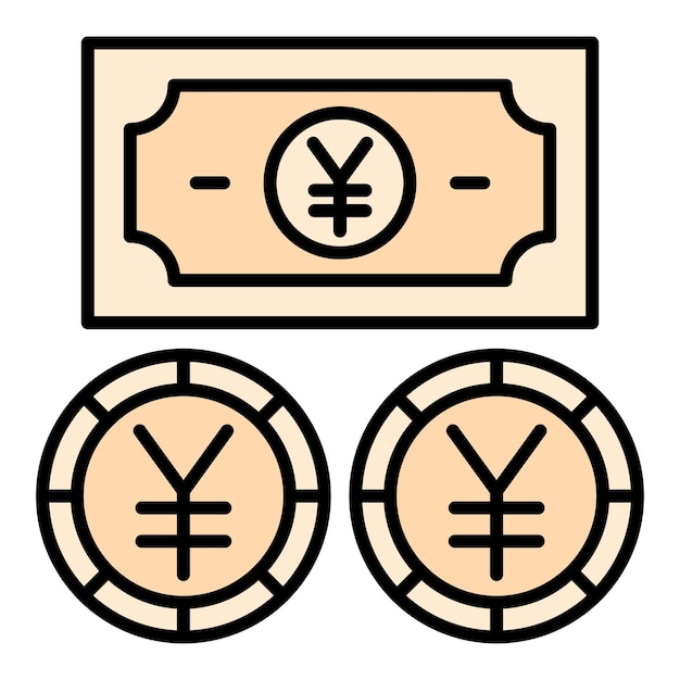 Vector icon van de yen