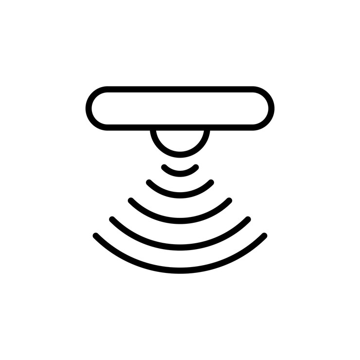 Vector icon van een bewegingssensor op een witte achtergrond