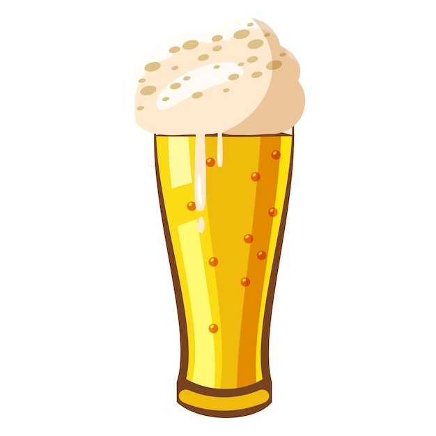 Vector icon van een bierglas in cartoon-stijl geïsoleerd op een witte achtergrond