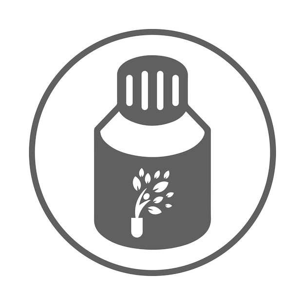 Icon van een biologische apotheek voor geneesmiddelen Grijze vectorgrafieken