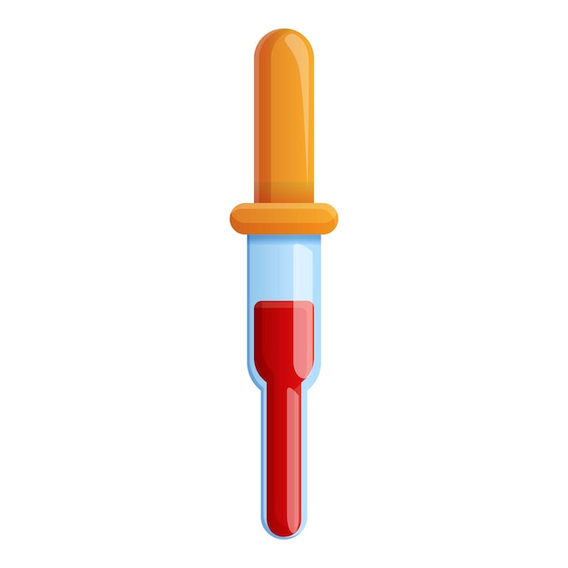 Icon van een bloedpipette Cartoon van een vectoricon van een bloeddipette voor webontwerp geïsoleerd op een witte achtergrond