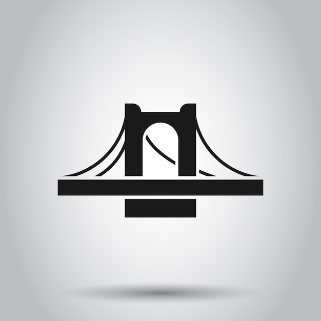 Icon van een brugbord in platte stijl Drawbridge vector illustratie op een geïsoleerde achtergrond Weg business concept