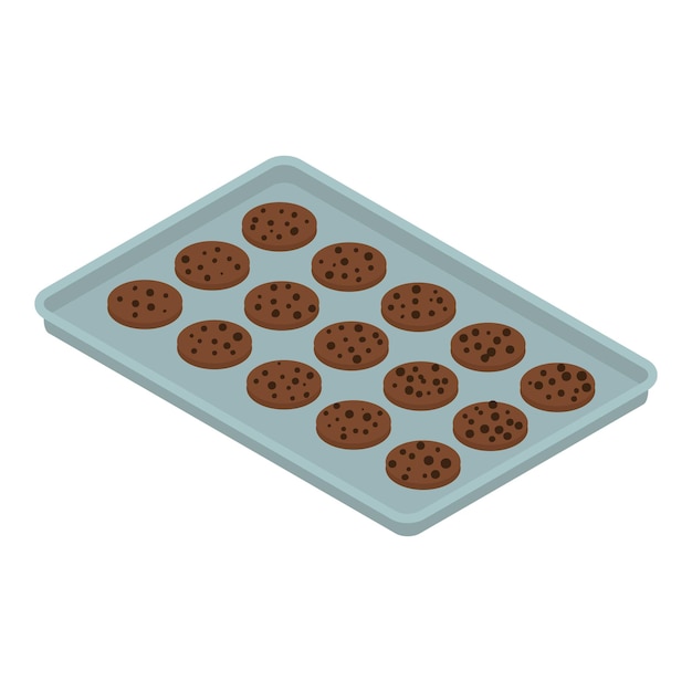 Vector icon van een chocoladekoekje van een bakkerij isometrisch van een chocolatecookie van een bakkenij vectoricon voor webontwerp geïsoleerd op een witte achtergrond