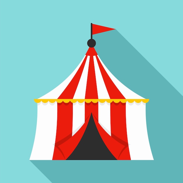 Icon van een circustent Vlakke illustratie van een vectoricone van een cirkstent voor webontwerp