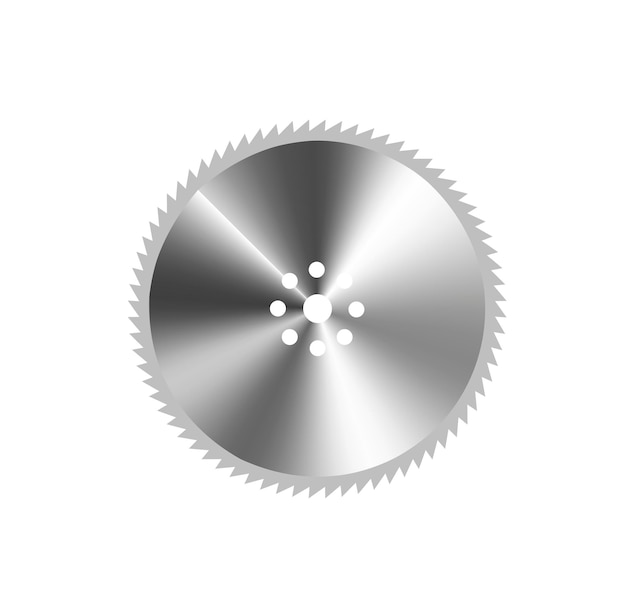 Icon van een cirkelvormige metaalzaag Icon van een bladzaag Werktuig gesneden Vector illustratie