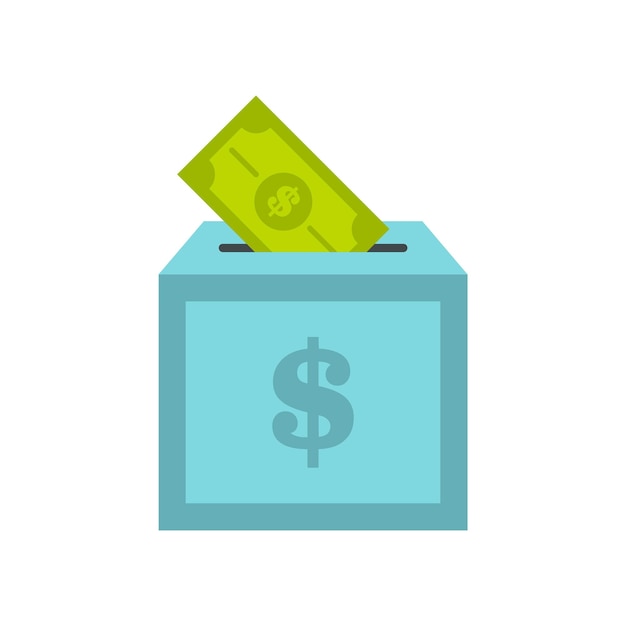 Icon van een donatie doos in platte stijl geïsoleerd op een witte achtergrond vector illustratie