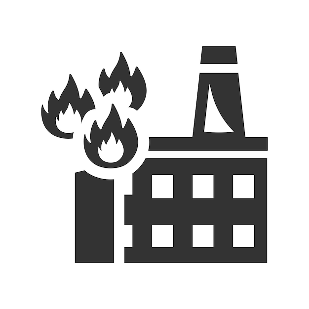 Icon van een fabrieksbrand.
