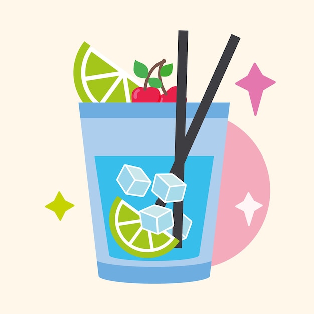 Vector icon van een geïsoleerd cocktailglas beverage vector illustratie