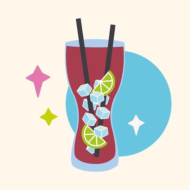 Icon van een geïsoleerd cocktailglas Beverage Vector illustratie