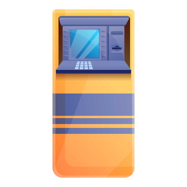 Vector icon van een geldautomaat cartoon van een geladautomaat vector icoon voor webontwerp geïsoleerd op witte achtergrond