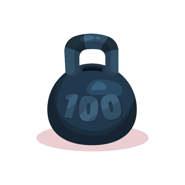 Vector icon van een gelddoos in de vorm van een zwarte kettlebell met een gat bovenop financiële thema kleine container voor het opslaan van munten en bankbiljetten kleurige platte vectorillustratie geïsoleerd op witte achtergrond