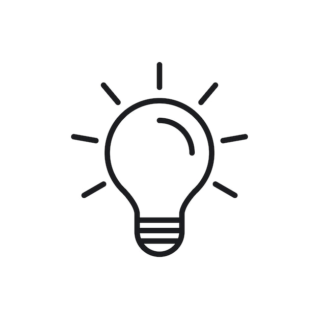 Icon van een gloeilamp op een witte achtergrond