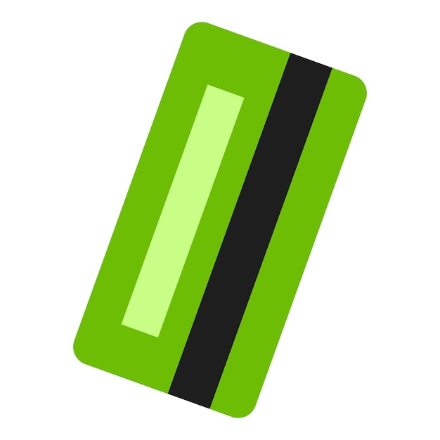 Icon van een groene bankkaart Platte illustratie van een groen bankkaart vector icoontje voor webontwerp