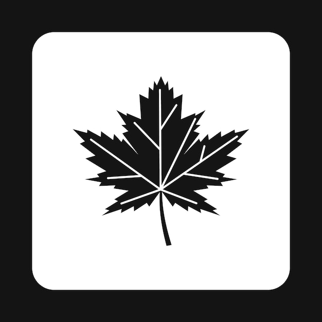 Icon van een herfstblad in eenvoudige stijl geïsoleerd op een witte achtergrond Plantensymbool