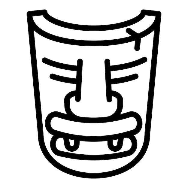 Icon van een houten afgodsmasker Outline vector icoon van een houtanbeeldsmasker voor webontwerp geïsoleerd op een witte achtergrond