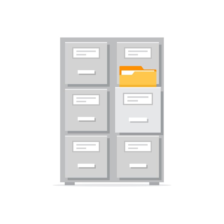 Vector icon van een kantoorkast in platte stijl vectorillustratie van meubelopslag op een geïsoleerde achtergrond drawer sign business concept