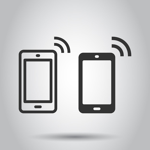 Vector icon van een leeg scherm van een smartphone in platte stijl vectorillustratie van een mobiele telefoon op een witte geïsoleerde achtergrond telefoon bedrijfsconcept