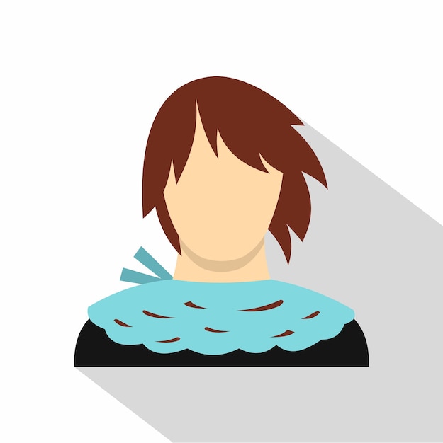 Icon van een meisje met kort haar Vlakke illustratie van een meisje met kort haar vector icoon voor web geïsoleerd op witte achtergrond