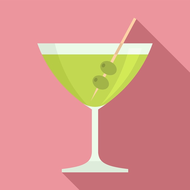 Icon van een olijfcocktail Vlakke illustratie van een olijvencocktail vectoricon voor webontwerp