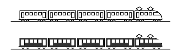 Icon van een passagierstrein Vectorillustratie