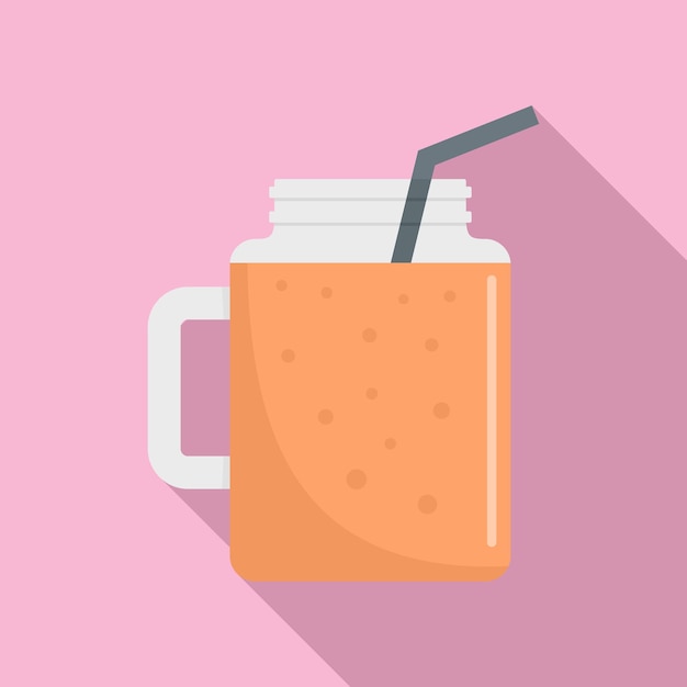 Icon van een perzik smoothie Vlakke illustratie van een perisk smoothie vector icoon voor webontwerp