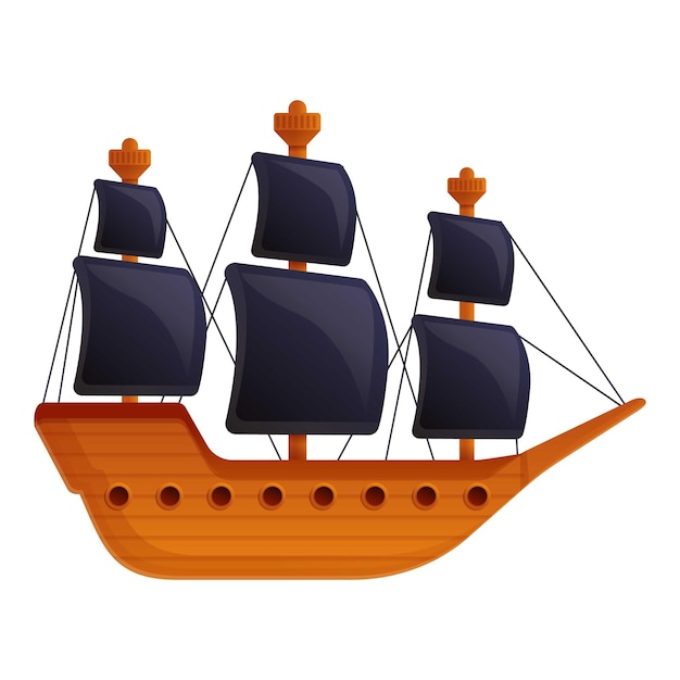 Vector icon van een piratenschip cartoon van een piratschip vector icoon voor webontwerp geïsoleerd op witte achtergrond