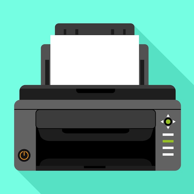 Icon van een plastic printer voor thuis Flat illustratie van een vectoricone van een plastiek printer voor thuis voor webontwerp