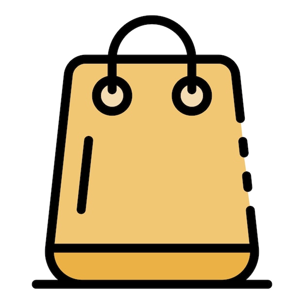 Icon van een plastic zak Outline vector icon van een plastiek zak kleur vlak geïsoleerd
