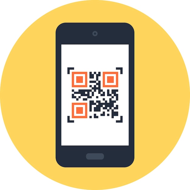 Icon van een platte vectorweb voor QR-code-lezer