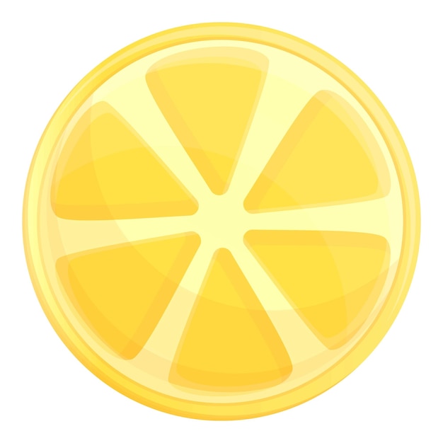 Icon van een ronde slice citroen Cartoon van een runde slice citron vector icoon voor webontwerp geïsoleerd op witte achtergrond