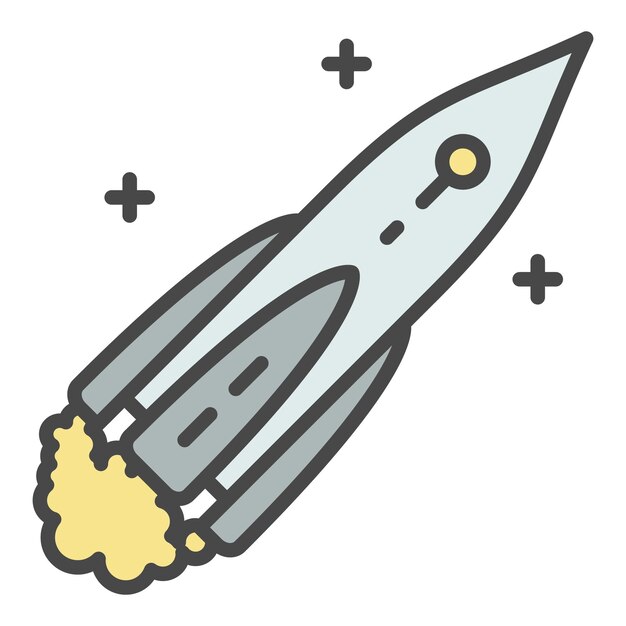Vector icon van een ruimteschip outline van een ruimtschip vector icoontje kleur vlak geïsoleerd op wit