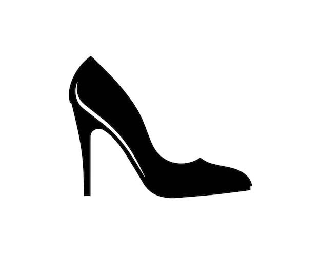 Icon van een schoen met hoge hakken op een witte achtergrond