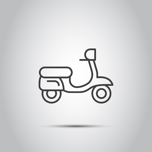 Icon van een scooter in platte stijl Delivery vector illustratie op een geïsoleerde achtergrond Vervoersbord bedrijfsconcept