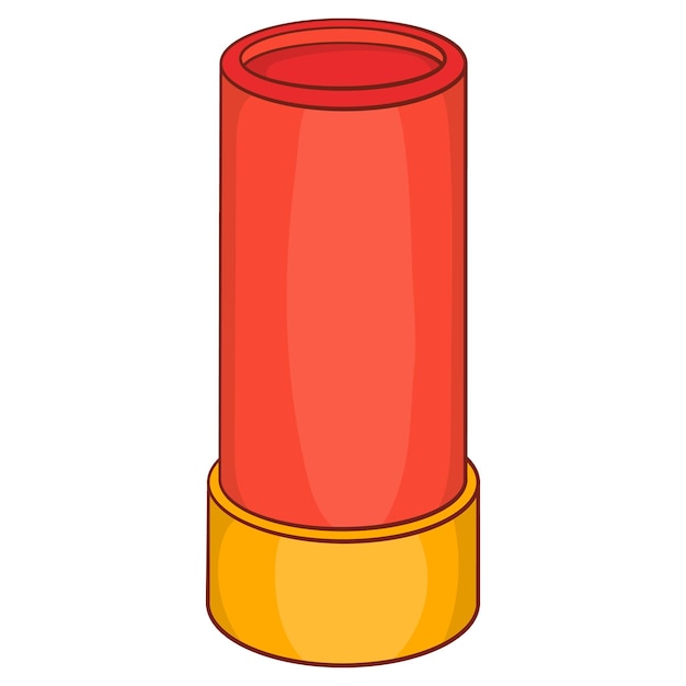 Icon van een shotgun shell in cartoon stijl op een witte achtergrond