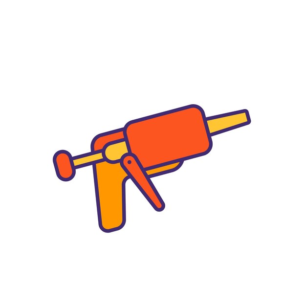 Icon van een siliconen pistool met omtrek