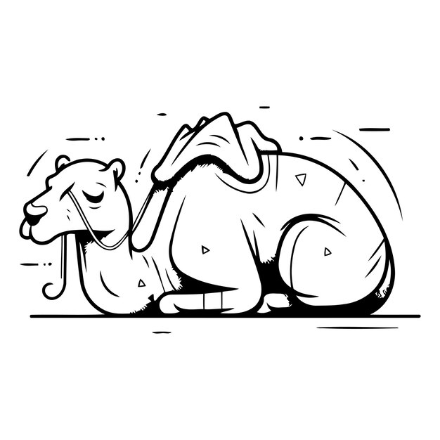 Vector icon van een spotprent met een kameel dieren in een dierentuin natuur en fauna isoleerd ontwerp vectorillustratie