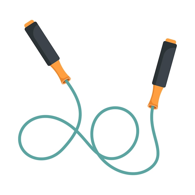 Icon van een springtouw in platte stijl Vectorillustratie van gymnastiekapparatuur op een geïsoleerde achtergrond