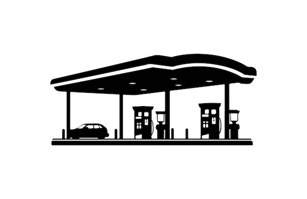 Icon van een tankstation platte vector illustratie