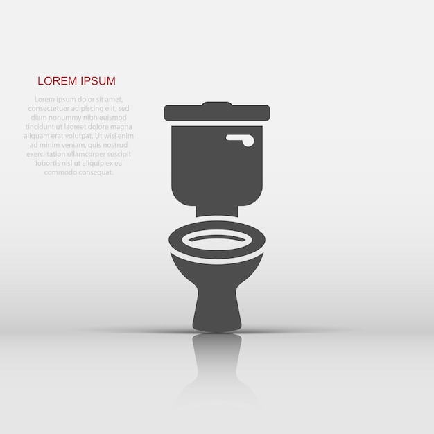 Icon van een toiletbak in platte stijl Hygiëne vector illustratie op een geïsoleerde achtergrond WC toilet bord bedrijfsconcept