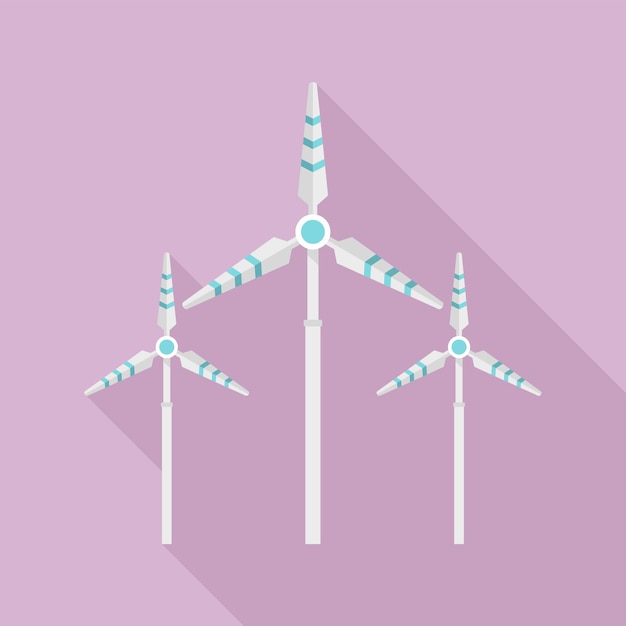 Icon van een torenwindturbine Vlakke illustratie van het vectoricoon van een turbinewindturbine voor webontwerp