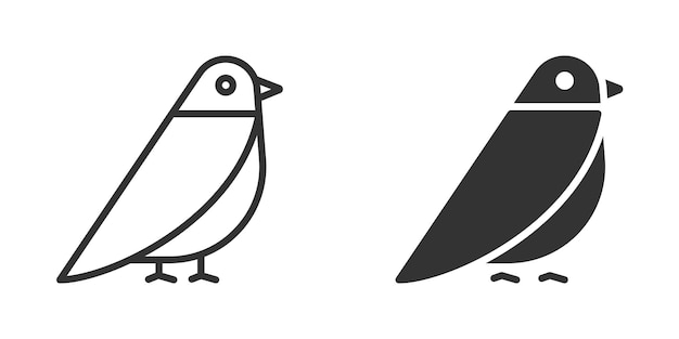 Icon van een vogel geïsoleerd op een witte achtergrond Vector illustratie