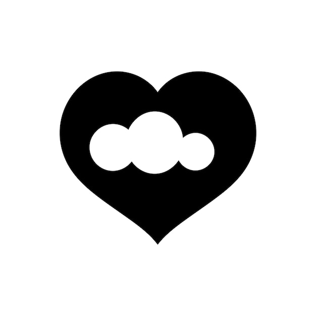 Icon van een wolk in de vorm van liefde Eenvoudige vectorillustratie