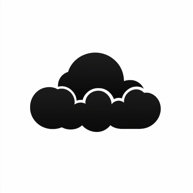 Icon van een wolk in zwart silhouet